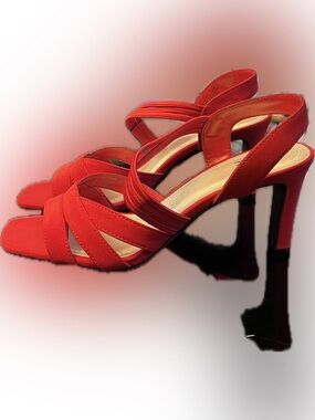 Impo Red Crisscross Slingback Heels